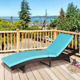 Tangkula Outdoor Folding Chaise Lounge, Rattan Patio Lounge Chair with Removable Thick Cushion, 5 Adjustable Levels - Photo 4