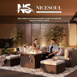 NICESOUL 29.3" High-Back Modern Luxury Patio Corner Sofa, Outdoor Furniture Piece Wide Deep Seat - Photo 5