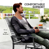 Outsunny Patio Glider Chair Set of 2, Wicker Rattan Outdoor Swivel Chair with Steel Frame, High Back, Armrests - Photo 7