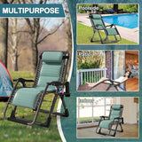 NAIZEA Padded Zero Gravity Chair, Cooling Fabric Folding Outdoor Lounge Chairs - Photo 6