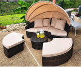 SUNCROWN Outdoor Patio Round Daybed with Retractable Canopy - Photo 2