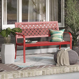 Grand patio Garden Bench, Outdoor Benches with Anti-Rust Metal Powder Coated Frame - Photo 8