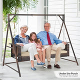 PE Rattan Porch Swing Frame, A-Type Swing Stand with Weather Resistant Design, 1200 lbs Weight Capacity - Photo 3