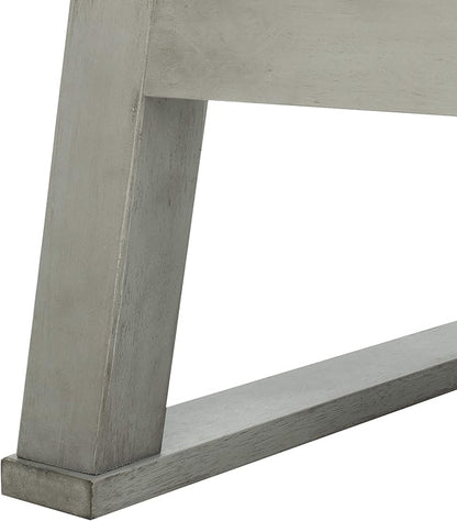SAFAVIEH Outdoor Collection Solano Grey Solid Wood/Beige Cushion Patio Adjustable Chaise Lounge Chair (PAT7024E)