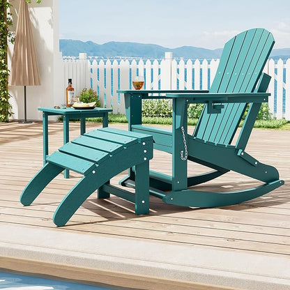 Adirondack Ottoman Foot Rest, Weather-Resistant Patio Footrest for Adirondack Chair, AdirondackChair Footrest Resin for Outside Porch Pool Lawn Backyard