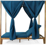 Christopher Knight Home Kinzie Outdoor DAYBED, Teak + Blue - Photo 6