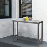 Outdoor Patio Counter Height Bar Table, 55" Rectangle for Patio, Garden, Yard, Balcony, Poolside (Gray) - Photo 5