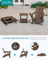 SERWALL Modern Adirondack Chair Set of 4, Folding Adirondack Chair with Cup Holders - Photo 6