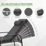 Kurapika Patio Chaise Lounge Set 3 Pieces Outdoor Lounge Chair, Rattan Reclining Chair Adjustable Backrest - Photo 3