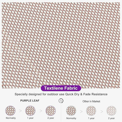 PURPLE LEAF Outdoor Chaise Lounge Set for 2 Oversized Pool Lounge Chairs with Easy-to-Move Wheels and Adjustable Backrest Extra Large Patio Loungers for Poolside Deck Beach Table Included, Sand Beige