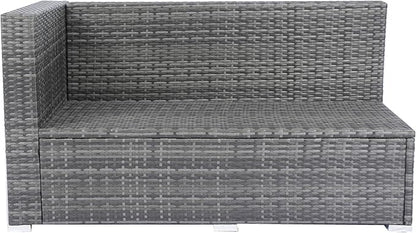 Quarte 8 Piece Patio Wicker Sectional Sofa Set,Outdoor Conversation Furniture Sofa Set with One Storage Box and Cushion for Porch Lawn Garden Backyard Poolside