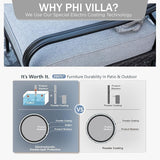 PHI VILLA Wicker & Metal Outdoor 2-Seat Patio Couch, Patio Sofa Loveseat with Deep Seating for Front Porch, Deck - Photo 5