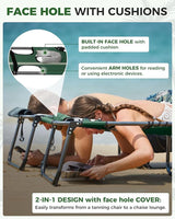 KingCamp 2 Pack Lounge Chair Outdoor with Canopy & Face Hole - Photo 3