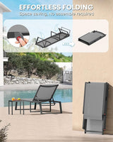 Aluminum Pool Lounge Chairs Set of 2 with 1 Side Table - Photo 3