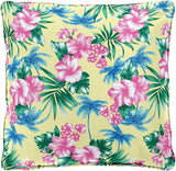 BrylaneHome 20" Square Throw Pillow - Patio & Outdoor - Water, Stain & Fade Resistant - Banana Island - Photo 1