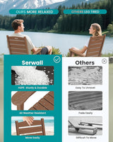 SERWALL Outdoor Rocking Chair, Oversized Rocking Chair with Footrest for Adults - Photo 5
