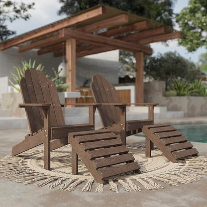 Wildridge Classic Footrest, Tudor Brown - Outdoor Weather Resistant HDPE Ottoman for Adirondack Chair