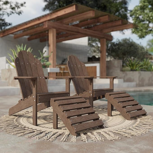 Wildridge Classic Footrest, Tudor Brown - Outdoor Weather Resistant HDPE Ottoman for Adirondack Chair