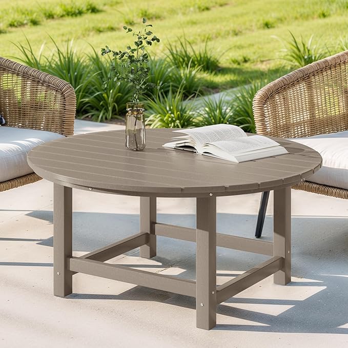 Costaelm Patio Conversation Table, Tatio Accent HDPE Outdoor Weather Resistant - Photo 1