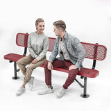 Heavy-Duty Outdoor Metal Bench, Thermoplastic-Coated, Surface, Weatherproof, Commercial-Grade for Parks, Gardens, Patios - Photo 1