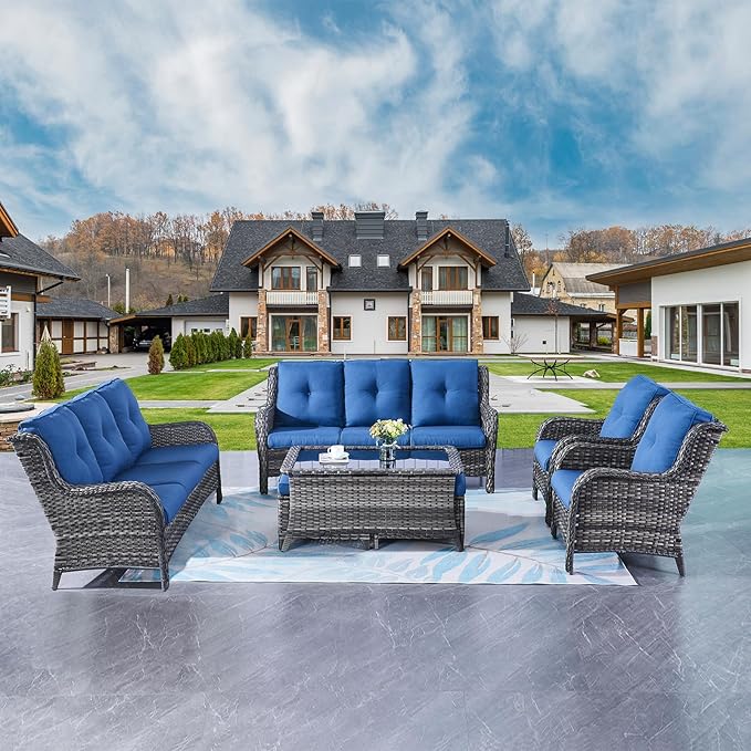 Rilyson Wicker Patio Furniture Sofa Set - 7 Piece Rattan Outdoor Patio Sectional Conversation Sets with 2 Sofa - Photo 7