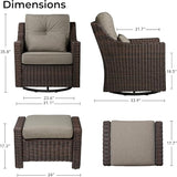 CHITA 2 Pieces Patio Wicker Furniture Set, Outdoor Rattan Bistro Set with Rocking Swivel Chair - Photo 6