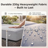 RADIATA 51.2" Outdoor Loveseat Sofa Bed, PE Wicker Patio Daybed with 2-Person Double Chaise Lounge - Photo 7