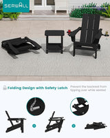 SERWALL Adirondack Chair with Dual Cup Holders, Folding Modern Adirondack Chair - Photo 6