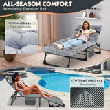 MOPHOTO Folding Lounge Chair 5-Position, Folding Cot, Portable Outdoor Chaise Lounge Chair for Sun Tanning - Photo 5