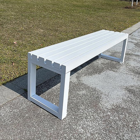 Porch Bench for Outdoor Metal Garden Benches 39in 47in 59in Patio Bench Seating 2-4 Seat for Indoor/Outdoor Entryway Parkbench Black/White(White,39x16x18in)