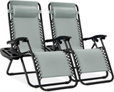 Best Choice Products Set of 2 Adjustable Steel Mesh Zero Gravity Lounge Chair Recliners w/Pillows and Cup Holder Trays - Photo 1