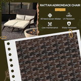 Outsunny Wicker Adirondack Chair for 2 with Cushions & Footrests, PE Rattan Double Chaise Lounge Chair - Photo 3