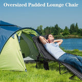 Oversized Padded Outdoor Folding Lounge Chair for Adults 330Ibs Patio Chaise Lounge Chair for Outside 5-Position - Photo 5