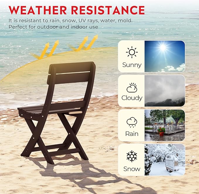 Costaelm Outdoor Patio Modern Folding Dining Chair - Photo 5