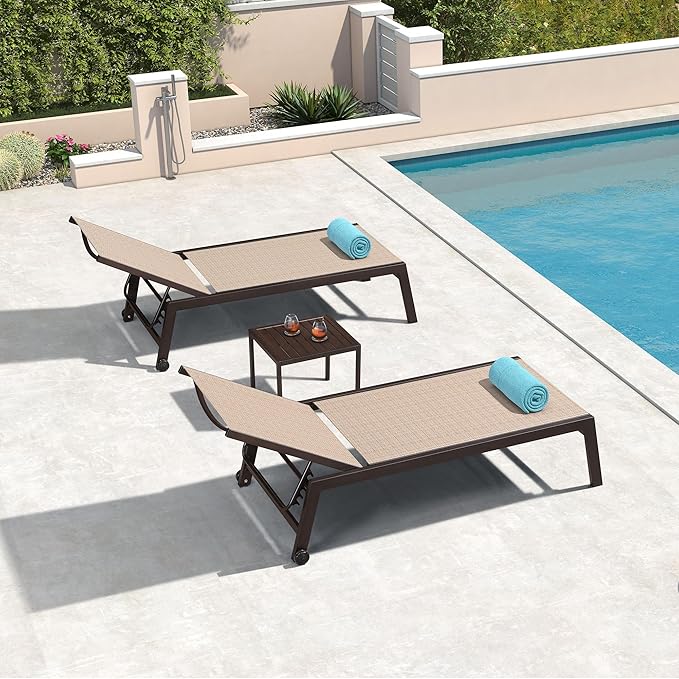 PURPLE LEAF Oversized Patio Lounge Chairs Set of 3 - Photo 1