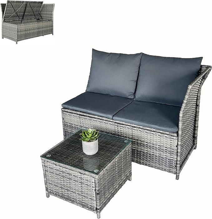 GIANGSUNNY 3 Patio Furniture Set with Storage - Photo 1