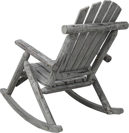 Ergonomic Fir Wood Porch Rocking Chair for Outdoor Relaxation and Garden Lounging with Heavy-Duty Support and Smooth Gliding Motion