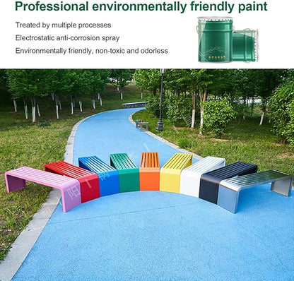 Outdoor Bench Weatherproof, Stainless Steel Metal Garden Bench, Anti-Rust Patio Park Bench for Front Porch, Yard, Lawn, Deck(Green,120cm/47in)