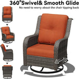 Swivel Rocker Patio Chairs Set of 2 - Outdoor Wicker Patio Furniture Set 2 Pieces with Thickened Olefin Cushions - Photo 4