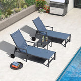 PURPLE LEAF Patio Chaise Lounge Set for 4 Outdoor Pool Lounge Chairs with Armrest and Adjustable Backrest Aluminum - Photo 2