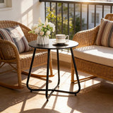 HollyHOME Round Metal Side Table, Rust-Resistant Patio Small Plant Stand - Photo 9