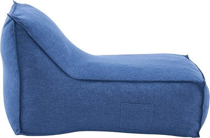 Christopher Knight Home Venny 48" L Outdoor Bean Bag Chair, Fabric Bean Bag Chair for Adults and Kids, Indoor/Outdoor Sun Lounger, Patio Lounge Chair, Comfy Outdoor Reading Chair, Navy Blue