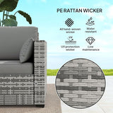 Outsunny Patio Couch PE Wicker Deep Seating Outdoor Sofa with Removable Cushions, 3 Seater Rattan Sofa - Photo 4