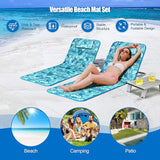 COSTWAY 3-Piece Beach Lounge Chairs, Outdoor Lounger with Side Table, 5 Reclining Positions - Photo 7