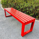 Outdoor Metal Backless Patio Bench, 40in Weatherproof 2-Person Garden Furniture, Sturdy Steel Frame for Yard, Porch - Photo 1