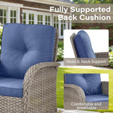 Belord 5 Piece Patio Rocking Chairs Furniture Set - Outdoor Wicker Furniture with Ottomans and Side Table - Photo 3