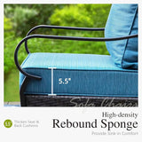 Sophia & William Patio Furniture Set, 4 Piece Metal Outdoor Conversation Set with 2-Seater Outdoor Couch - Photo 5