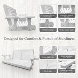 Wooden Porch Swing 2-Seater, Bench Swing with Cupholders, Hanging Chains and 7mm Springs, Heavy Duty 800 LBS - Photo 4
