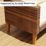 WiberWi Outdoor Couch, All Weather Patio Sofa with Acacia Wood Legs, PE Wicker Outdoor Furniture Deep Seating - Photo 7