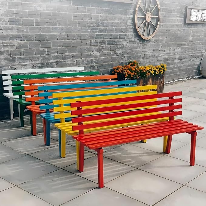 Metal Garden Bench, Park Deck Lawn Outdoor Benches Weatherproof, Porch Bench Seat with Backrest for Patio Yard Balcony Entryway, 100/120/150/180 Cm Outdoor Furniture(White,100 cm/39.4 in)